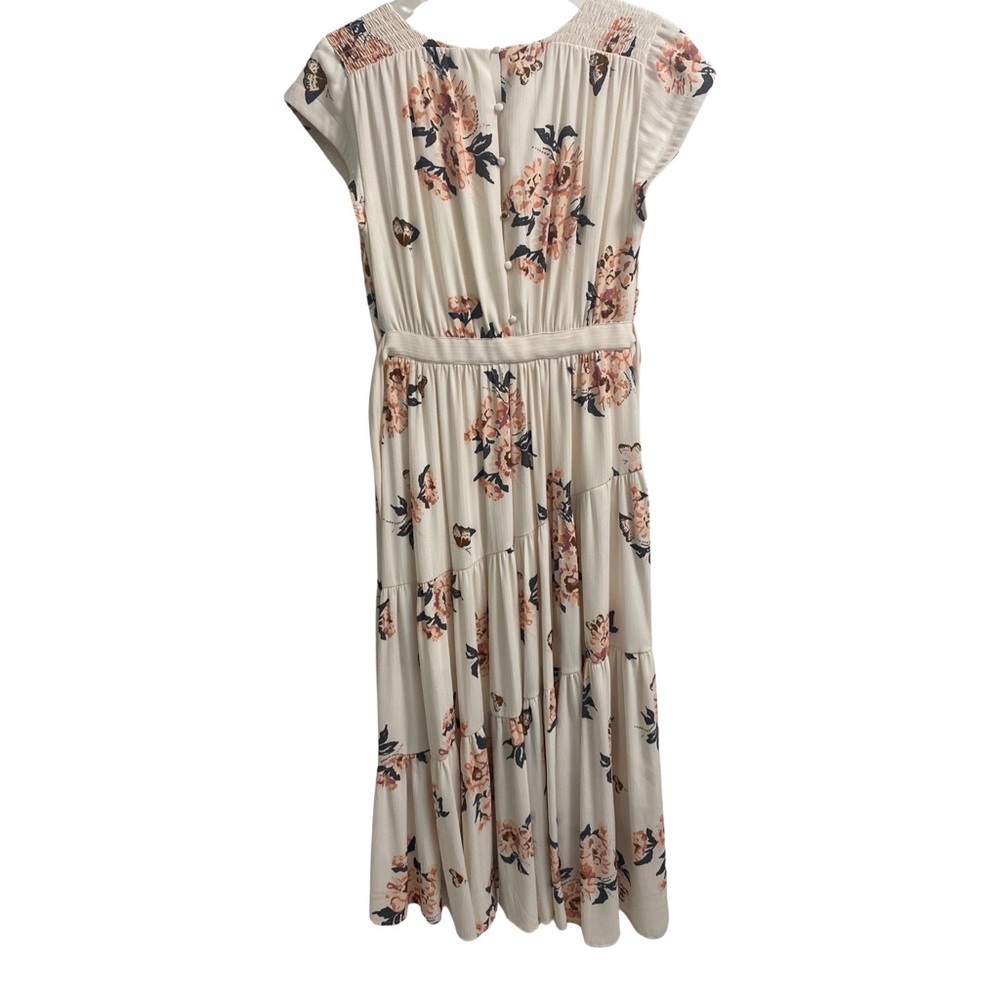 Free People All I Got Ivory Floral V-Neck Maxi Dress Size 6 - Picture 11 of 12
